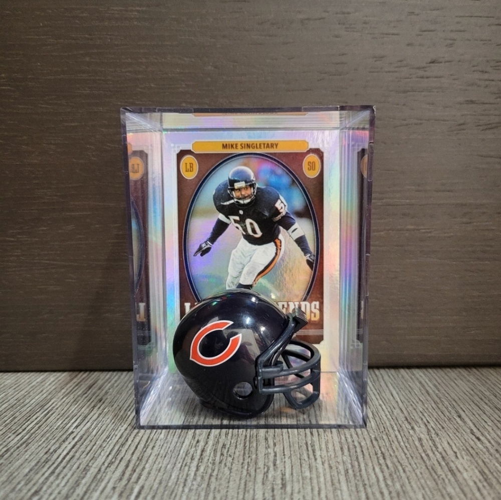 Mike Singletary Chicago Bears Mini Helmet Football Sports Box